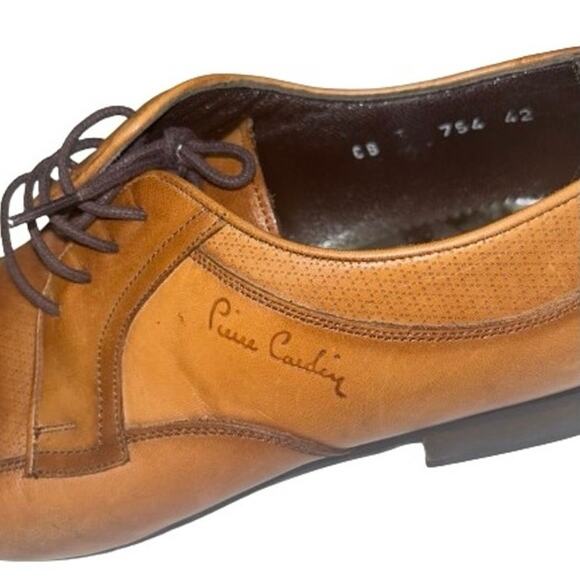 PIERRE CARDIN Signature Lace Up Handmade Leather Oxford Dress Shoe COGNAC - 42 main image 8